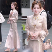 女2026春季 套装 高级感减龄上衣半身裙两件套 风复古盘扣时尚 新中式