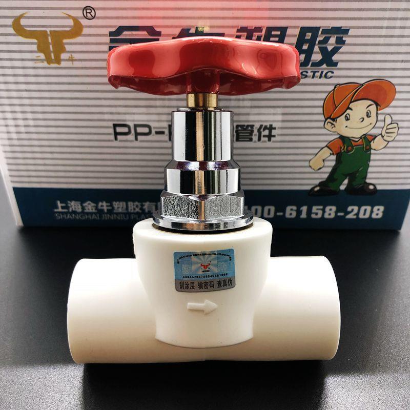 德国进口金牛塑胶PPR截止阀 灰色PE阀门 热熔水阀 闸阀阀芯4分DN2