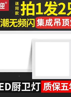 德国进口集成吊顶LED灯嵌入式厨房天花平板灯卫生间浴室铝扣板厨