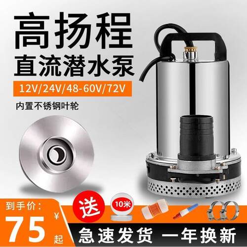 德国进口直流潜水泵12v48/60v家用电瓶车抽水泵小型电动车农用灌