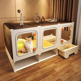 猫笼子带厕所一体一室一厅一卫超大空间家用室内小户型防潮猫别墅