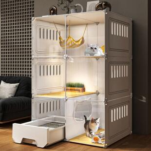 猫别墅猫厕猫砂盆一体家用室内超大自由空间不占地猫笼子猫柜猫窝