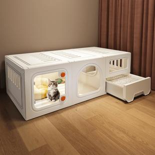 不占地猫笼子带厕所一体一室一厅一卫猫别墅家用室内小户型猫窝屋