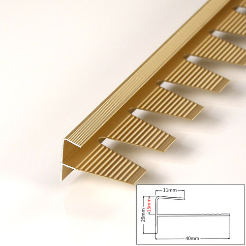 铝合金F型楼梯扣条收边飘窗封边条木地板压条圆弧台阶收口压边条