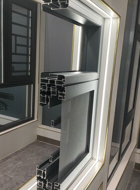 断桥窗铝门窗高透纱网抗台风封阳台落地纱帘窗一体防盗格隔音隔热