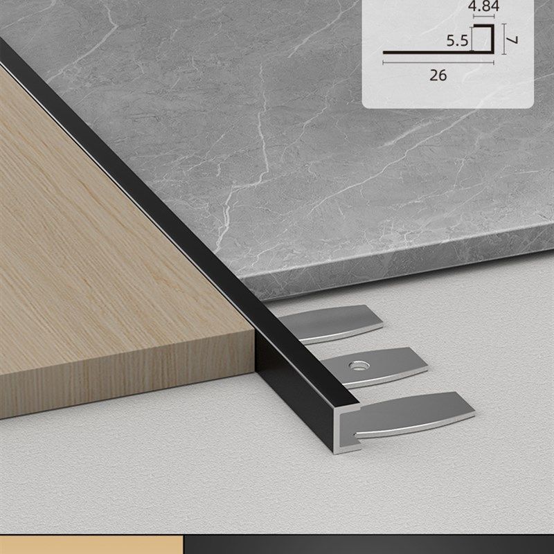 不锈钢瓷砖收边条铝合金极窄收口条木地板鱼骨可弯曲直角包边条