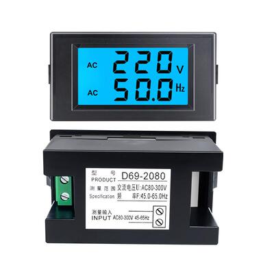 发电机数显电压表频率表单相110v220v三相380v50hz测试仪D69-2080
