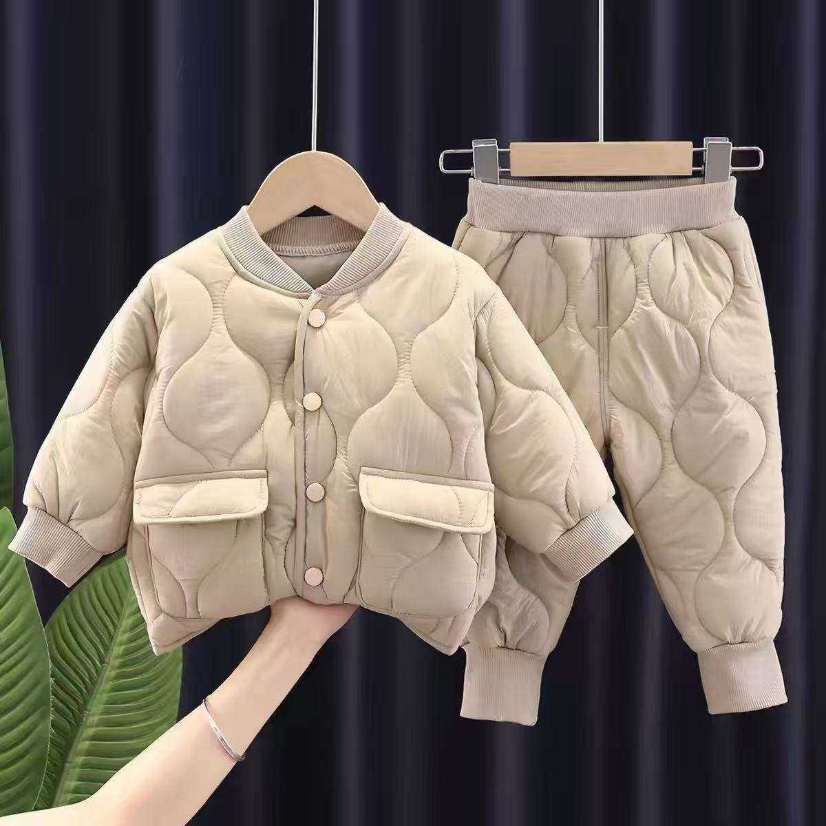 男女秋冬季棉衣套装新款轻薄棉服
