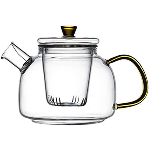 耐热玻璃茶壶泡茶壶煮茶壶果茶壶耐高温带过滤全玻璃彩把茶具套装
