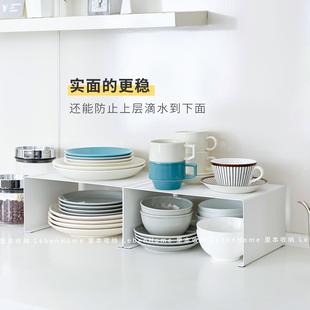 可叠加置物架 里本 多层厨房台面调料碗盘铁艺储物架柜子分层收纳