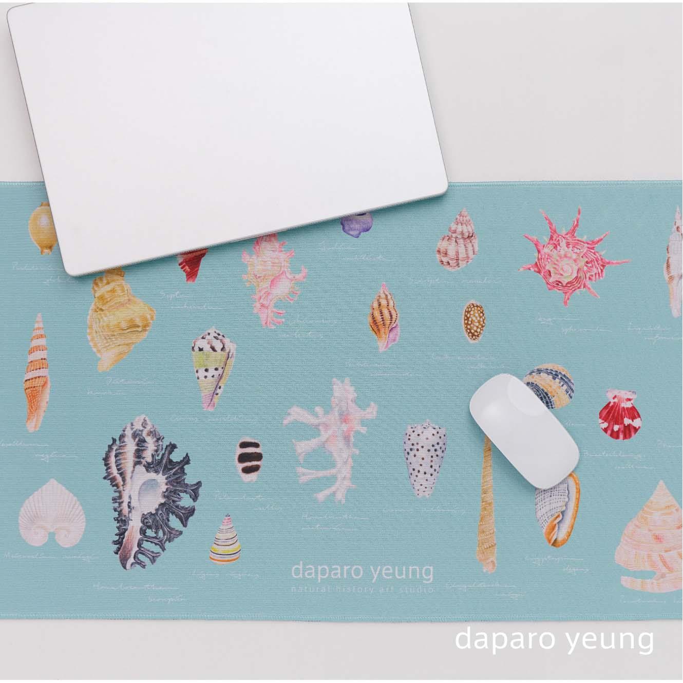 daparo yeung海洋海螺鼠标垫游戏电脑超大号桌垫手工手账精致礼物