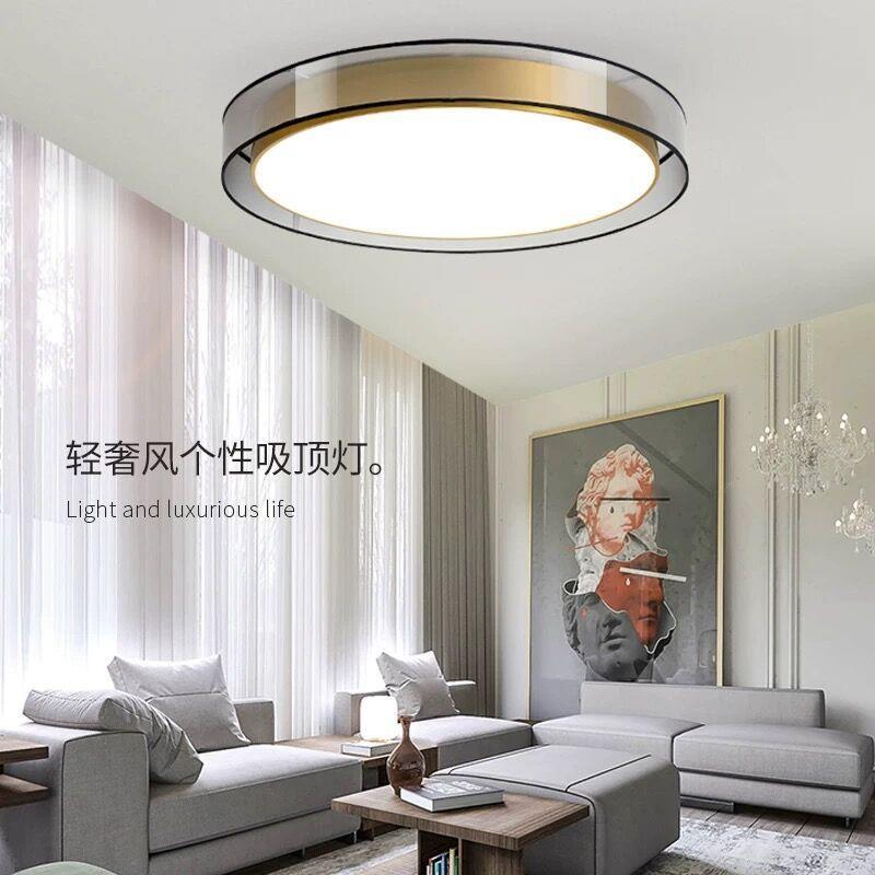 现代轻奢led吸顶灯美式风客厅卧室书房创意灯具家用全铜吸顶灯