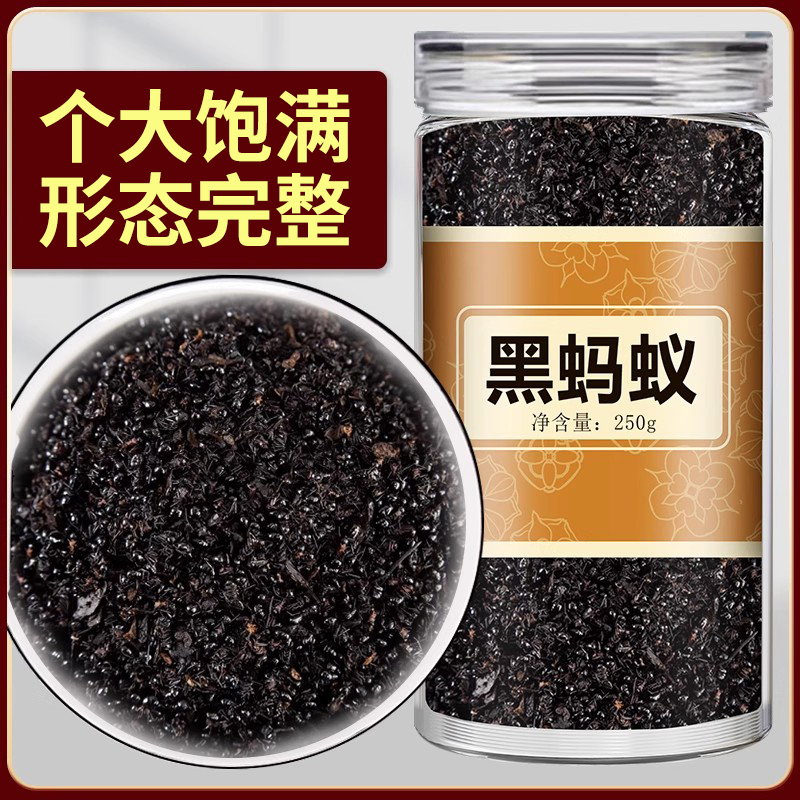 蚂蚁中药材黑蚂蚁500g克野生大黑蚂蚁干可泡酒长白山山蚁正品新货