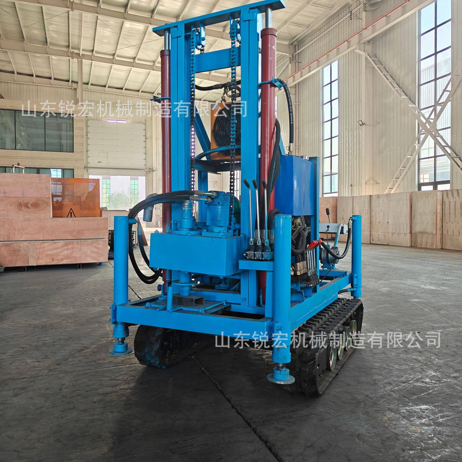 200米履带钻井机吃水灌溉水井钻机35HP双缸柴油液压打井机厂家