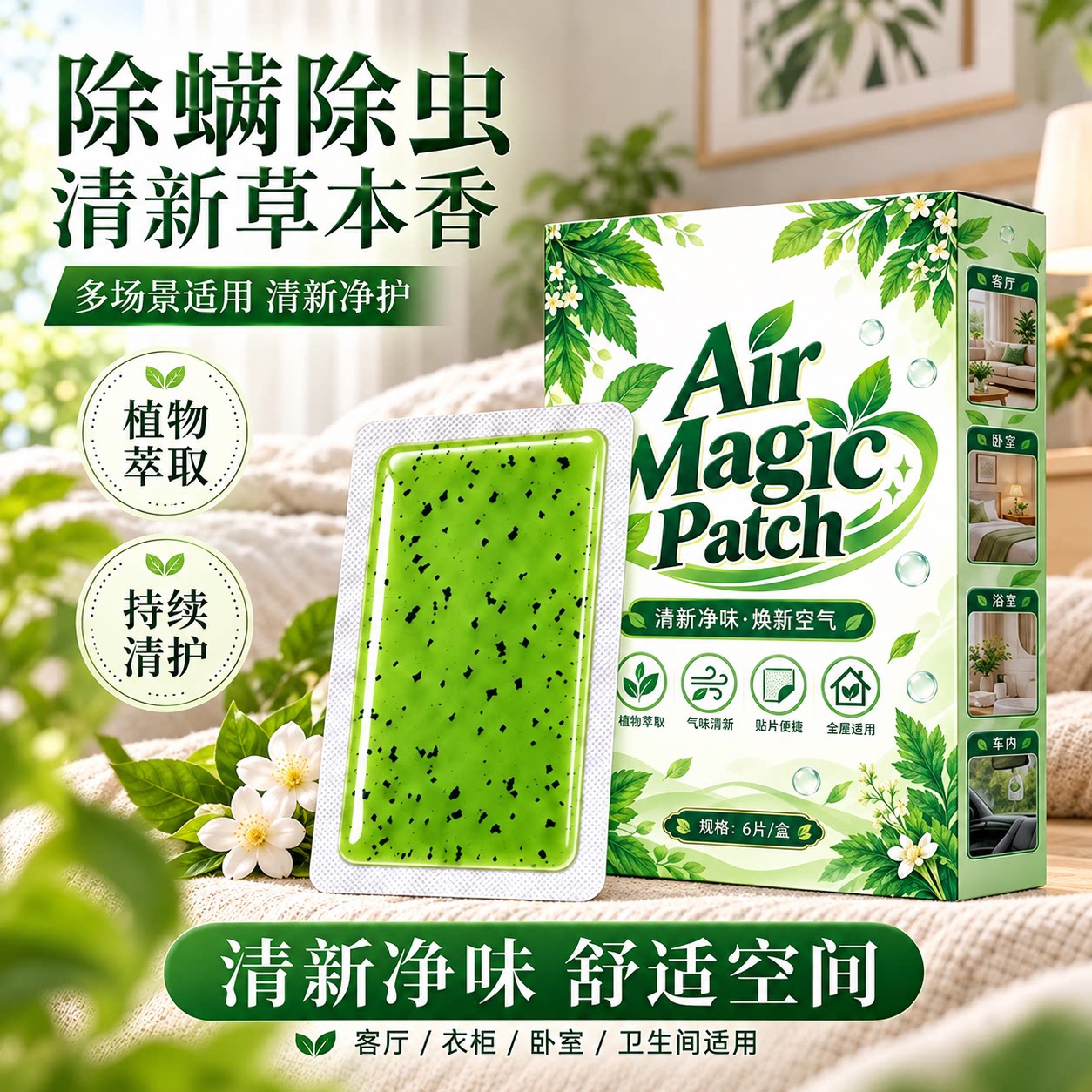 【正品保障】草本天然植物除螨贴床上除螨包家用衣柜祛螨包贴