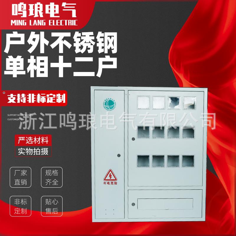 国网不锈钢单相十二户电表箱户外室内壁挂式电表箱量大