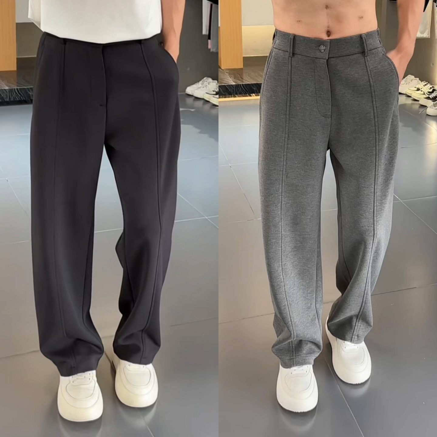 秋季男士直筒休闲裤弯刀裤