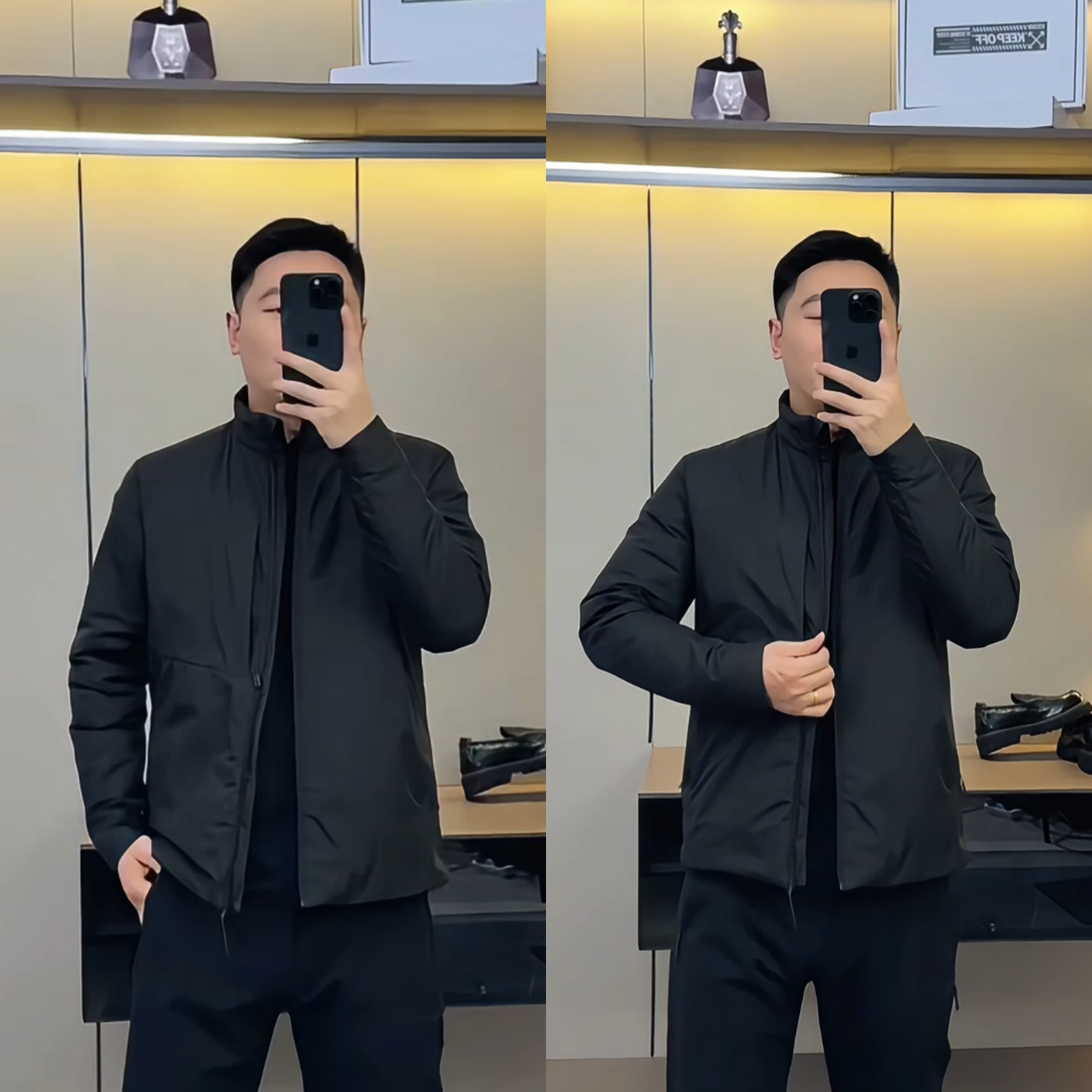 冬季高级感男士立领保暖夹克