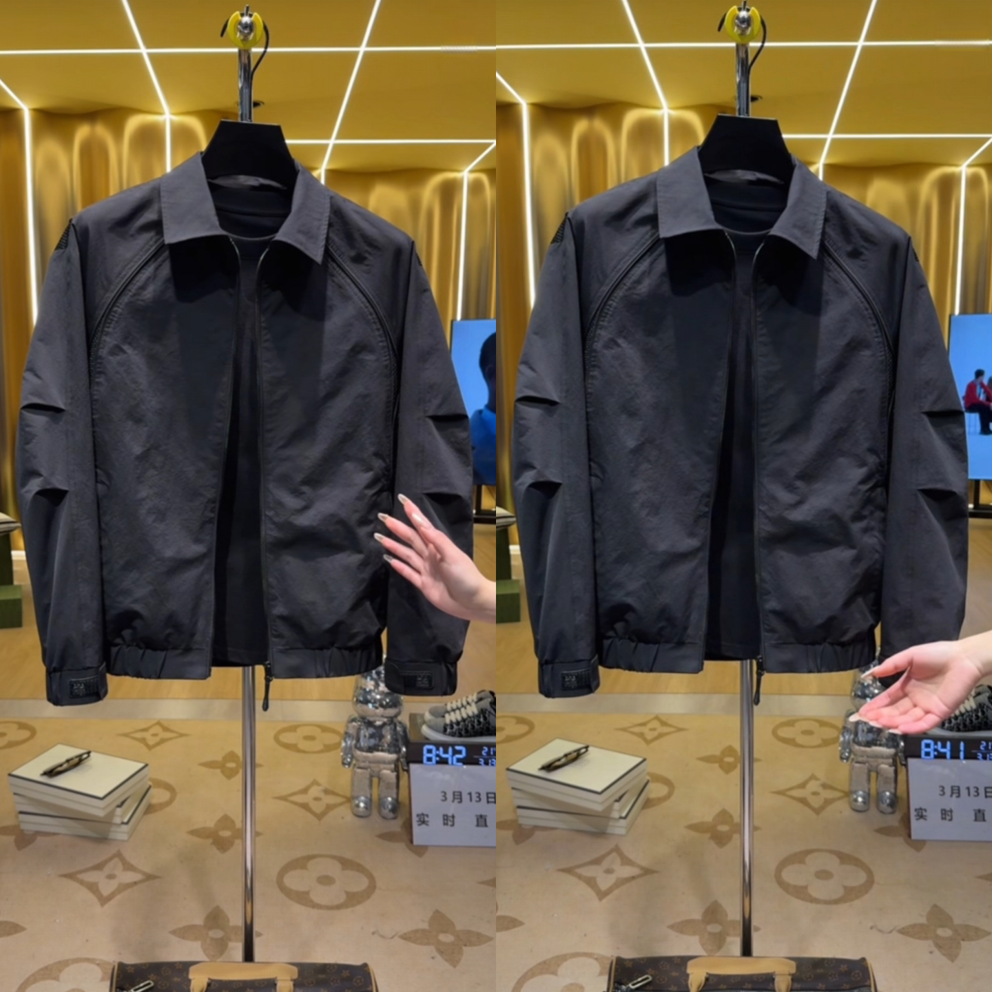 春季黑武士高级感翻领夹克男士时尚都市简约休闲百搭帅气黑色外套