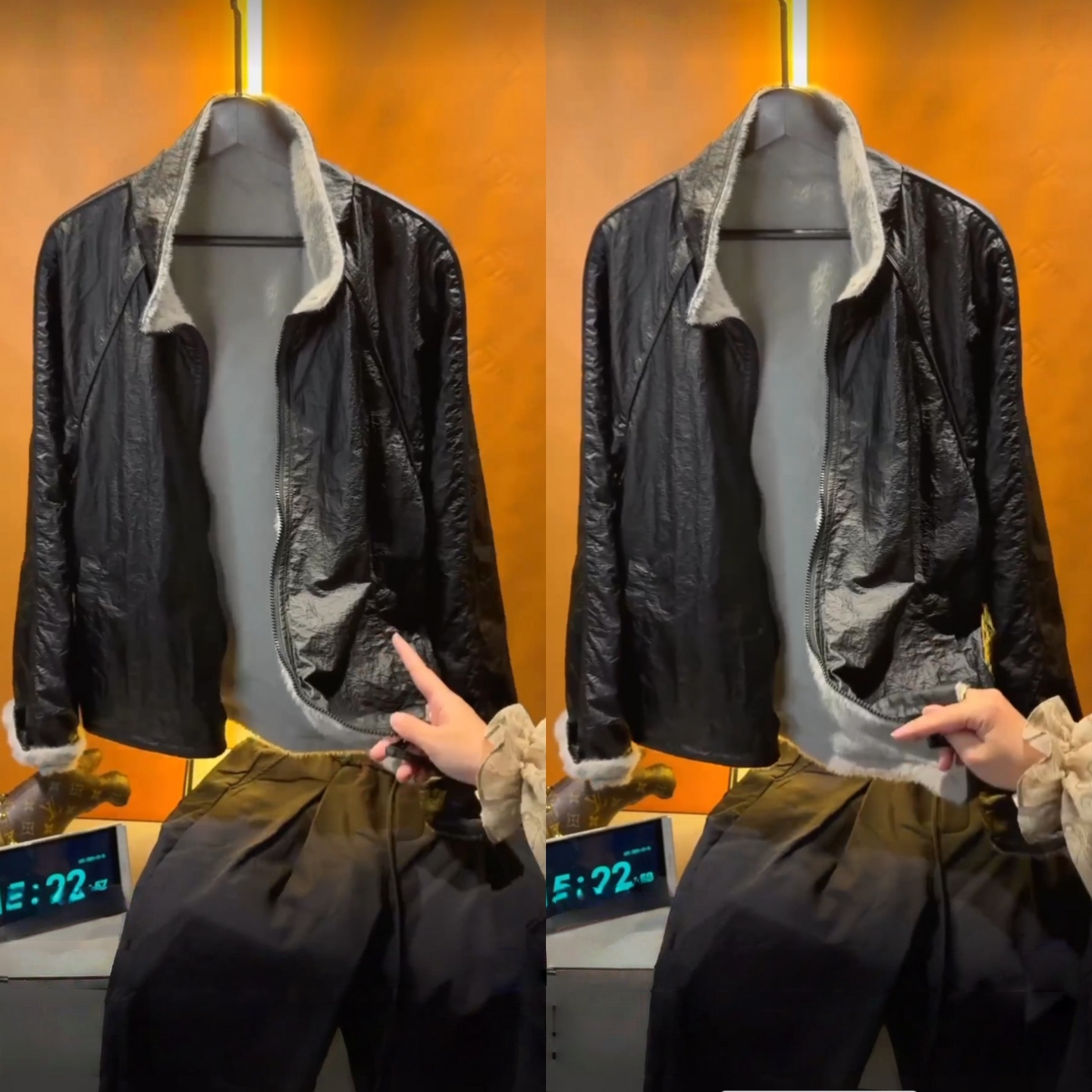 时尚座山雕休闲立领加绒夹克