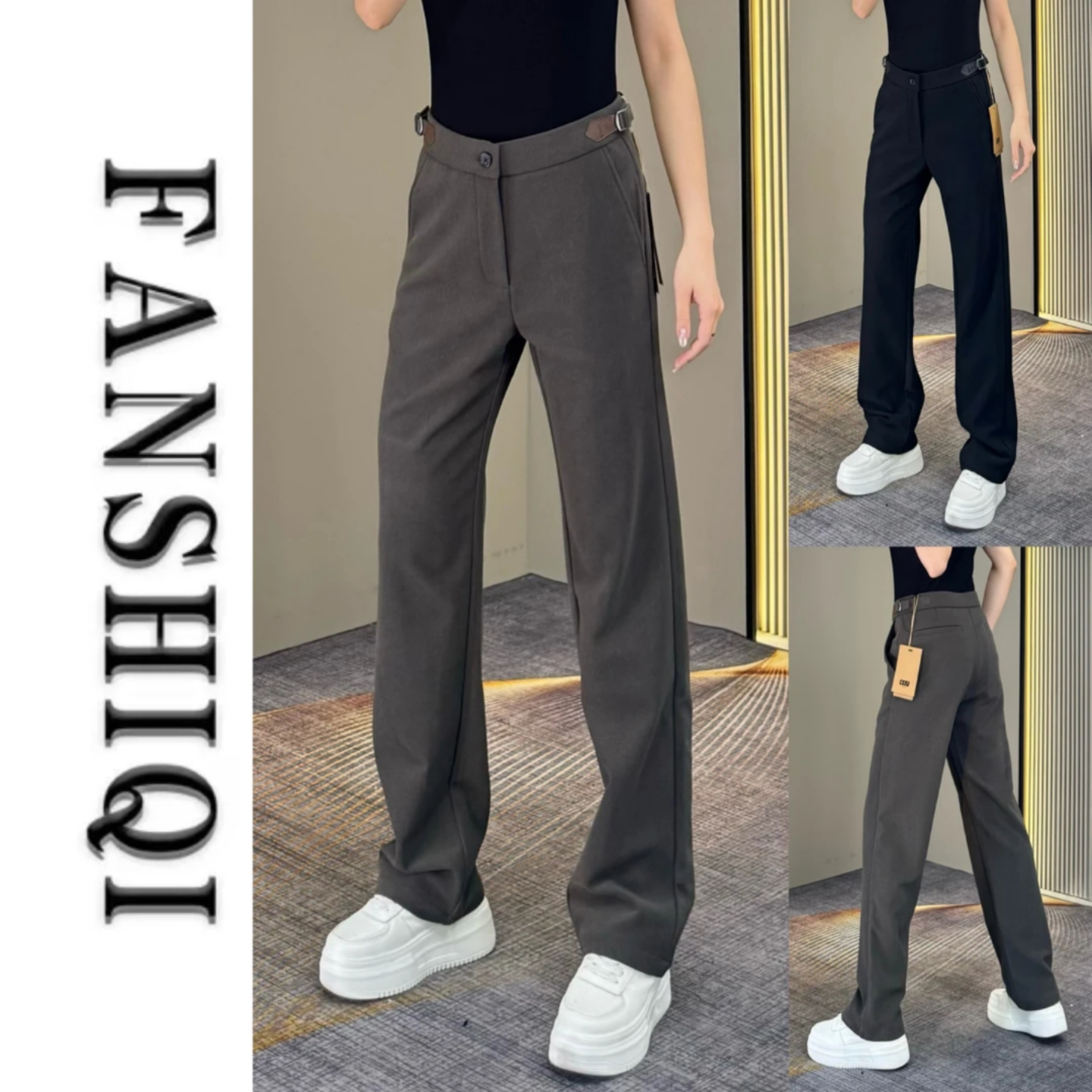 秋季新款男士轻奢商务休闲裤百搭柔软舒适直筒长裤高品质纯色简约