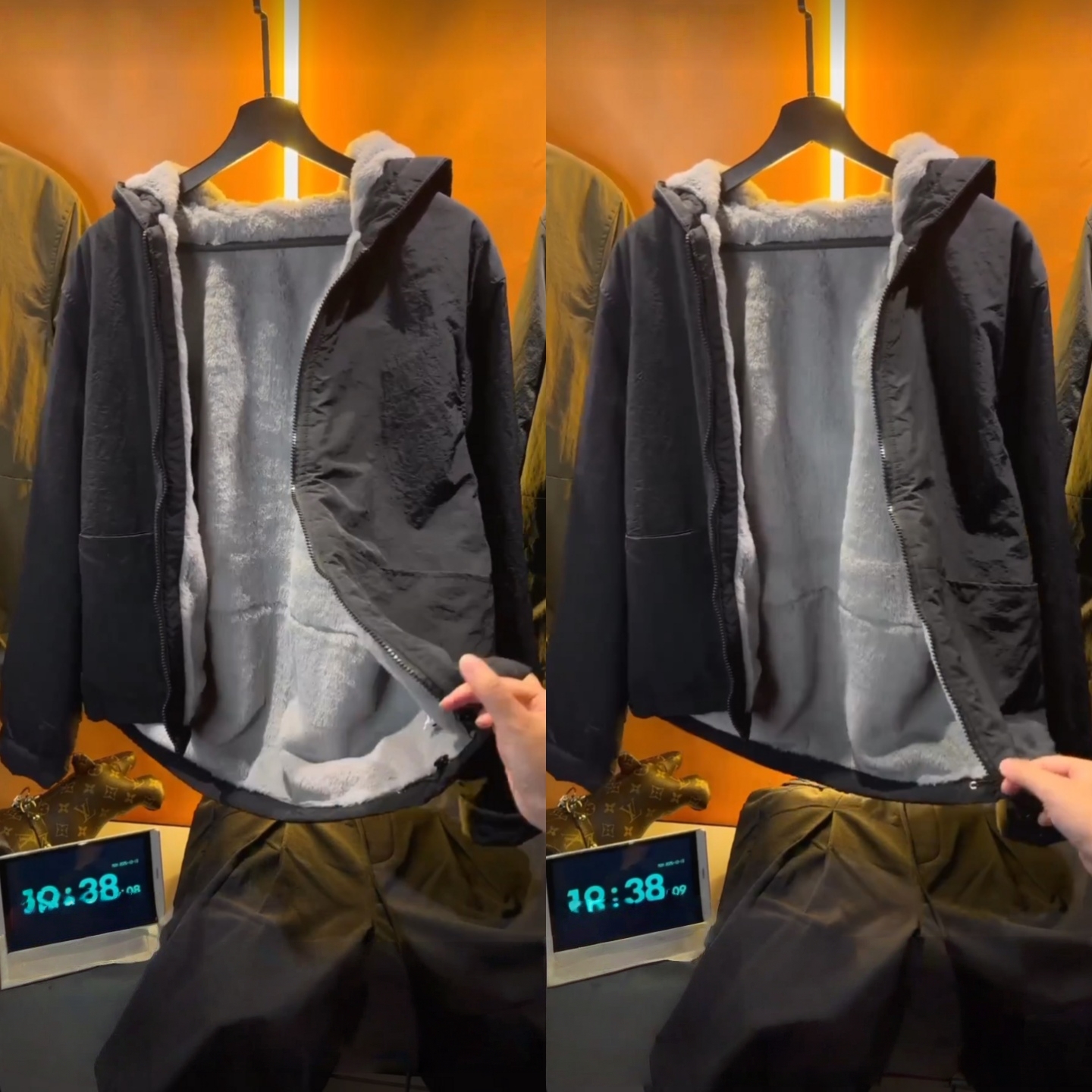 黑武士座山雕男款加绒连帽夹克