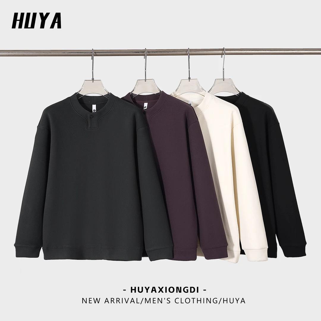 高级感休闲卫衣男装春季新款圆领时尚潮流百搭休闲薄绒上衣打底衫