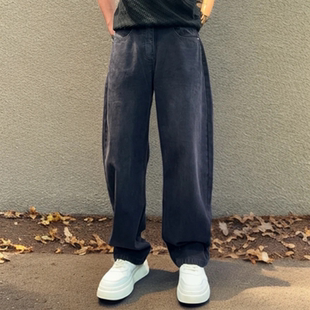 直筒系列时尚 时尚 百搭极简弯刀裤 纯色牛仔裤 潮流气质 男士 秋冬新品