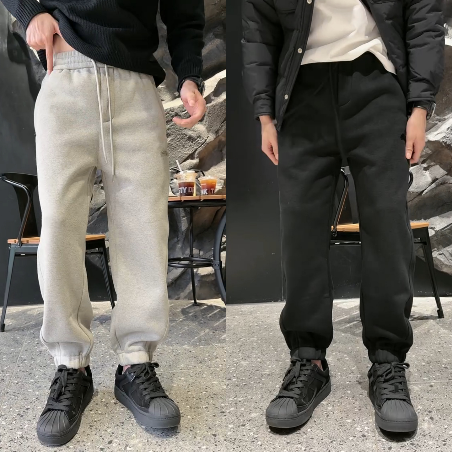 冬季高品质男款加绒加厚休闲裤