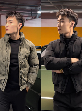 时尚简约立领棉服男冬季加厚保暖防风休闲夹克外套高级感男装上衣