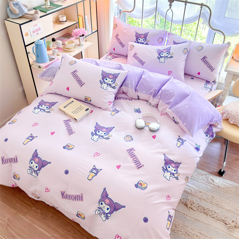 库洛米纯棉床上四件套全棉被套床单三件套儿童卡通床品床笠奥特曼