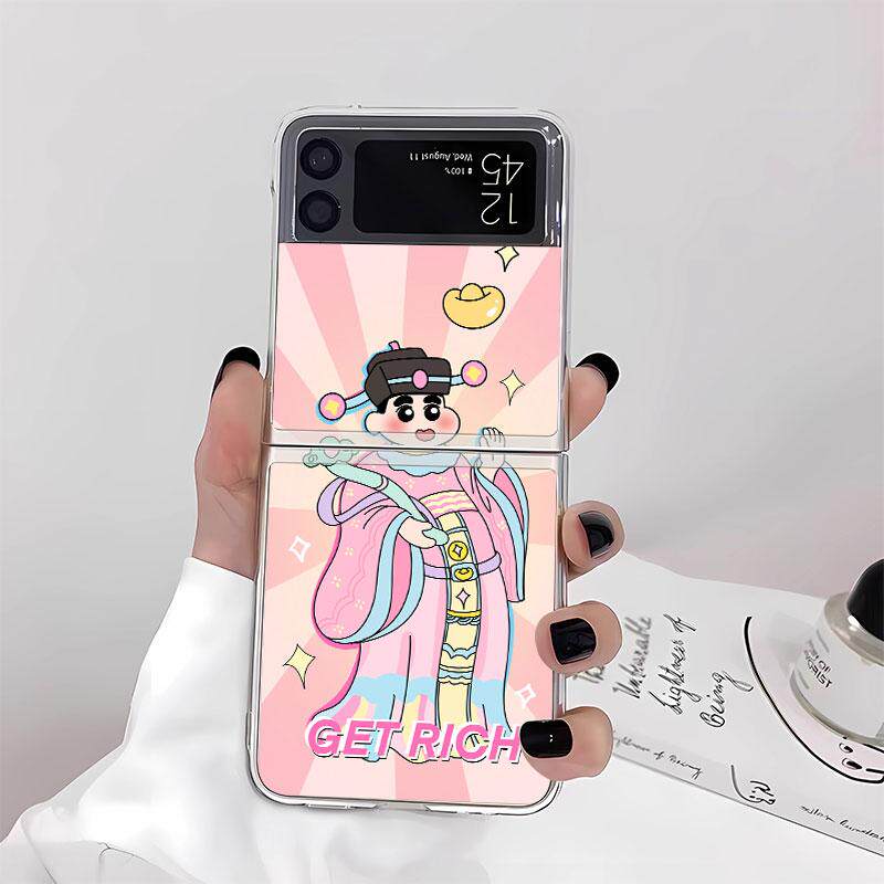 蜡笔小新适用W23FLIP手机壳三星zflip4保护zflip3透明简约ins潮流