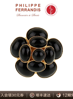 AZLOOK【法国进口】PF菲昂迪斯MC31/B黑瓷经典山茶花高级感胸针女