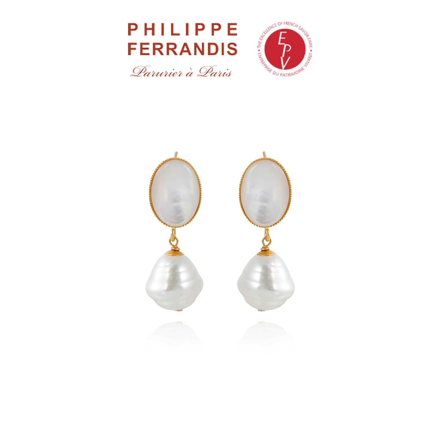 【AZLOOK】Philippe Ferrandis经典山茶花贝母耳环女高级感首饰品