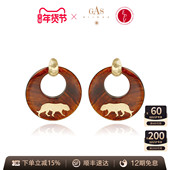 GAS AZLOOK 法国珈思明星同款 BIJOUX耳环女老虎耳环高级感轻奢