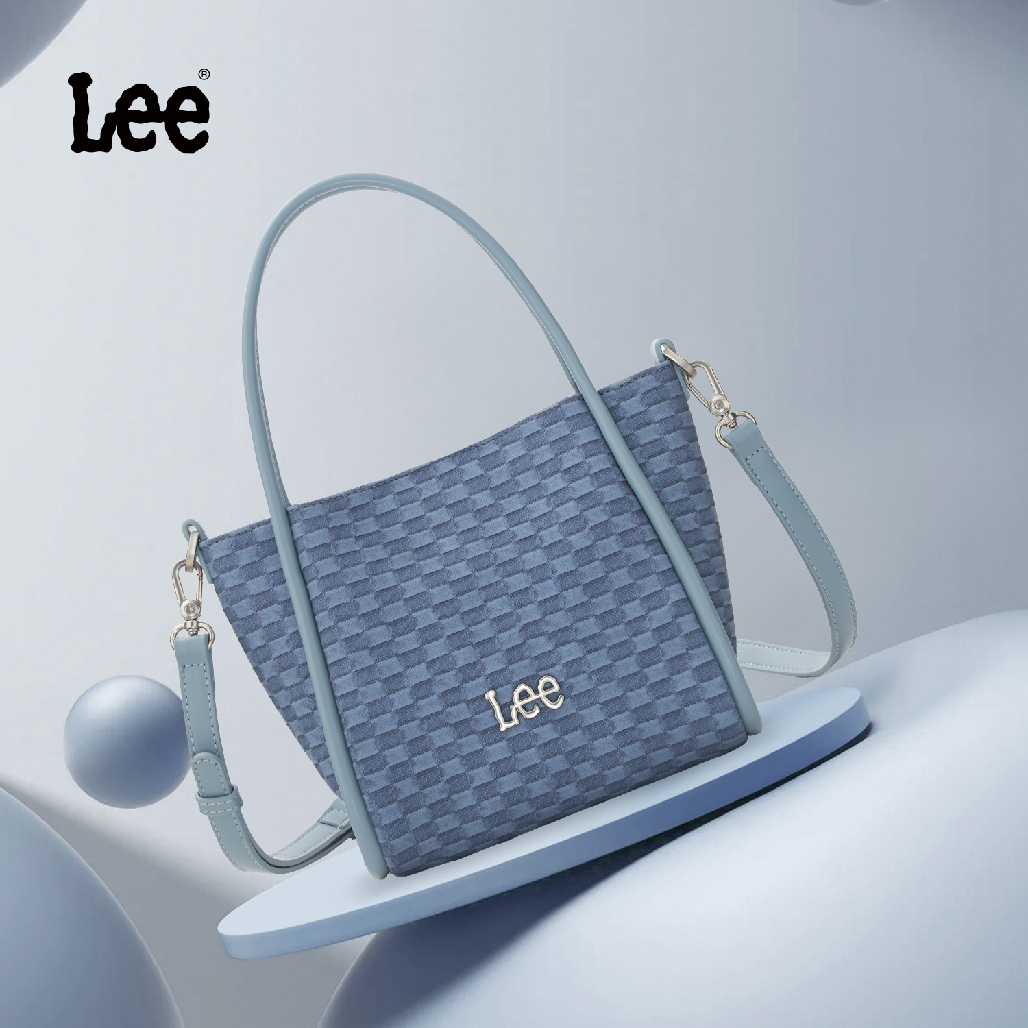 Lee新款压纹编织钻石包