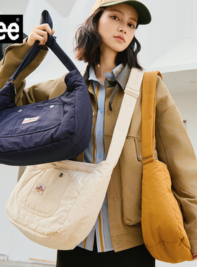 Lee官方新款云朵包轻量充绒斜挎包单肩包女休闲大容量通勤托特包