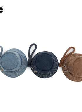 Lee迷你渔夫帽零钱包挂饰创意耳机钥匙扣挂件便携手提短绳收纳包