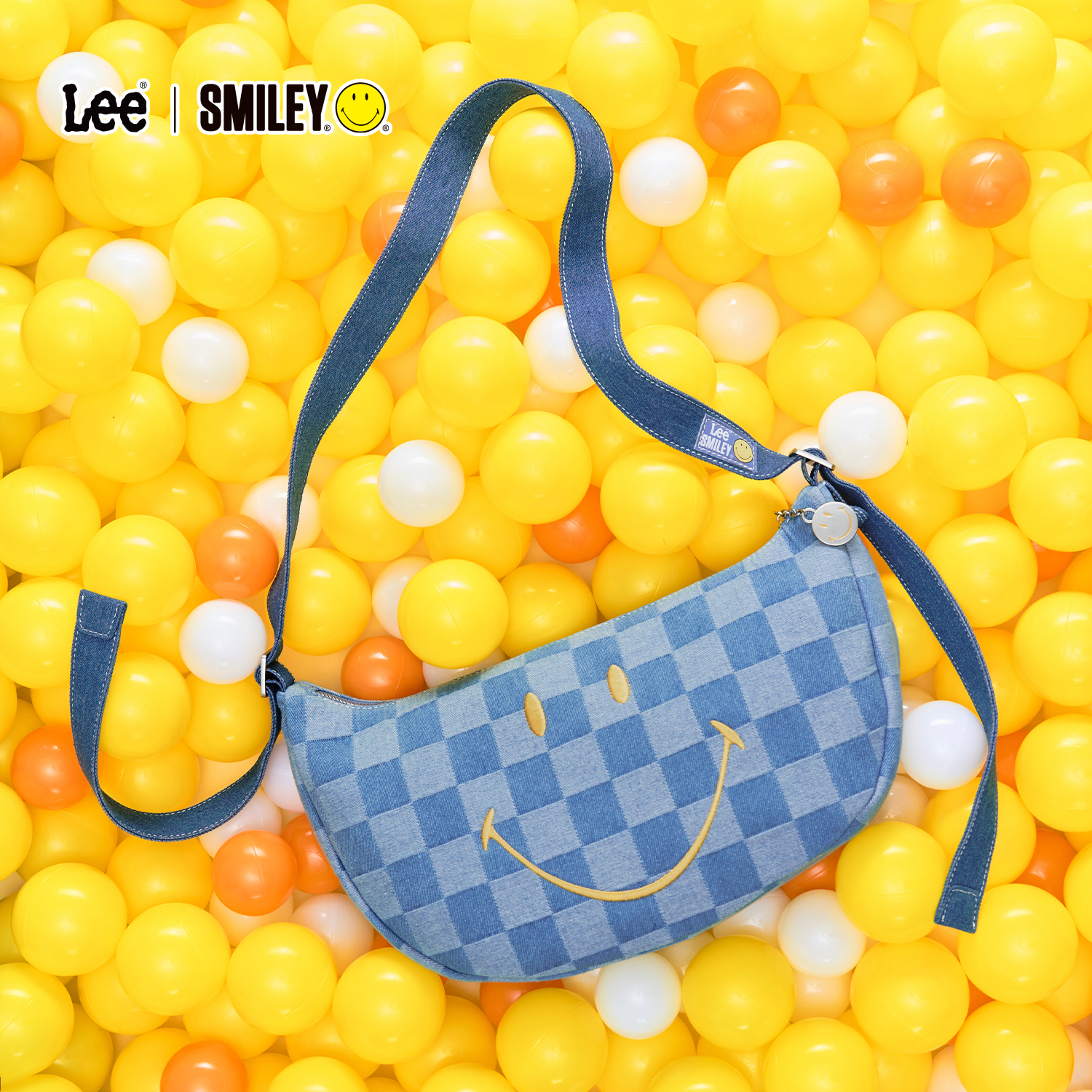 Lee×Smiley格纹斜挎包