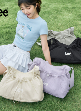 Lee官方大容量泡芙包时尚百搭斜挎包女生轻便休闲背包通勤单肩包