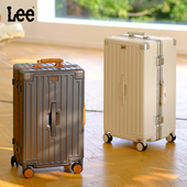 Lee官方铝框拉杆箱加厚大容量行李箱女20旅行箱新款 登机密码 箱男