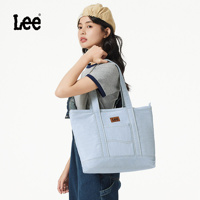 Lee官方休闲手提包大容量购物袋学生收纳包简约时尚挎包女托特包