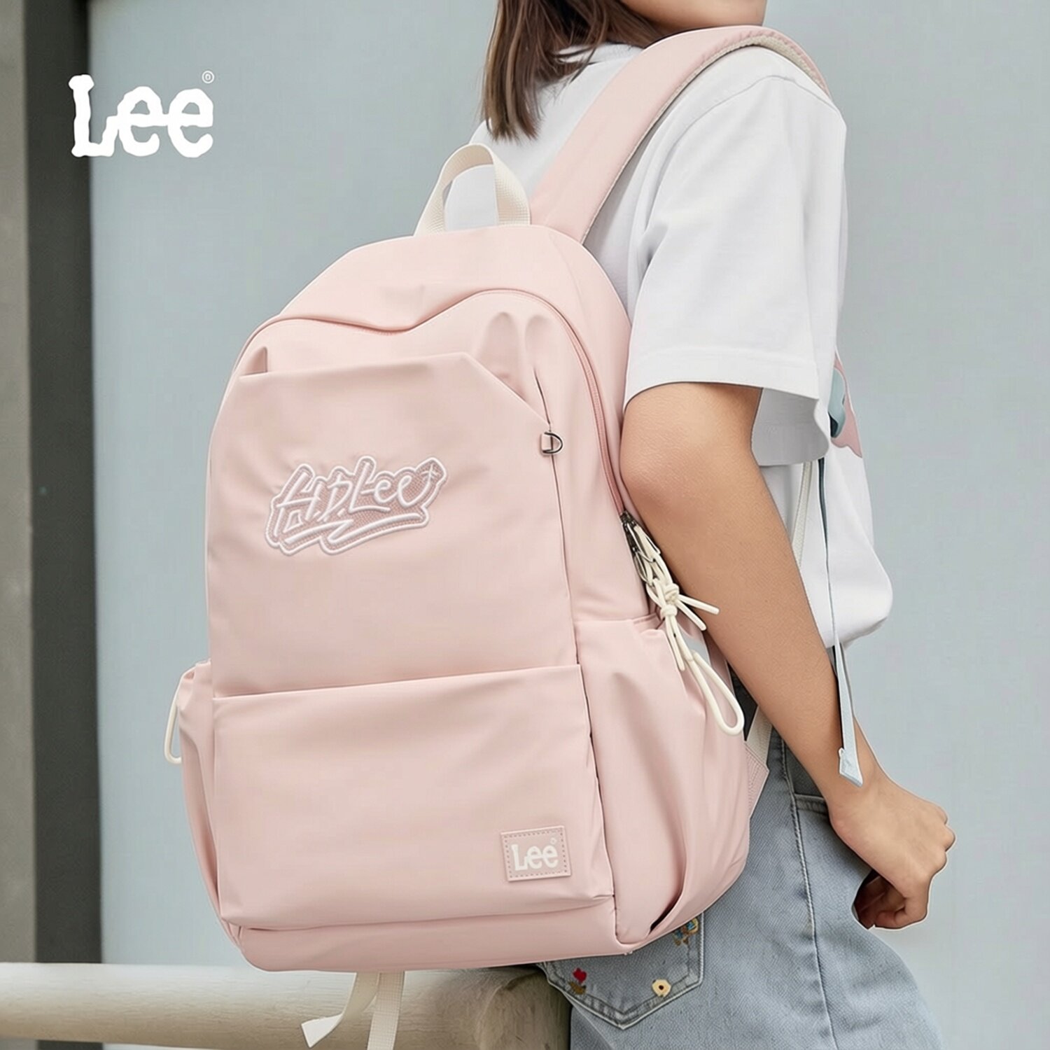 Lee大容量双肩包女初高中大学生上课书包休闲旅行通勤背包电脑包