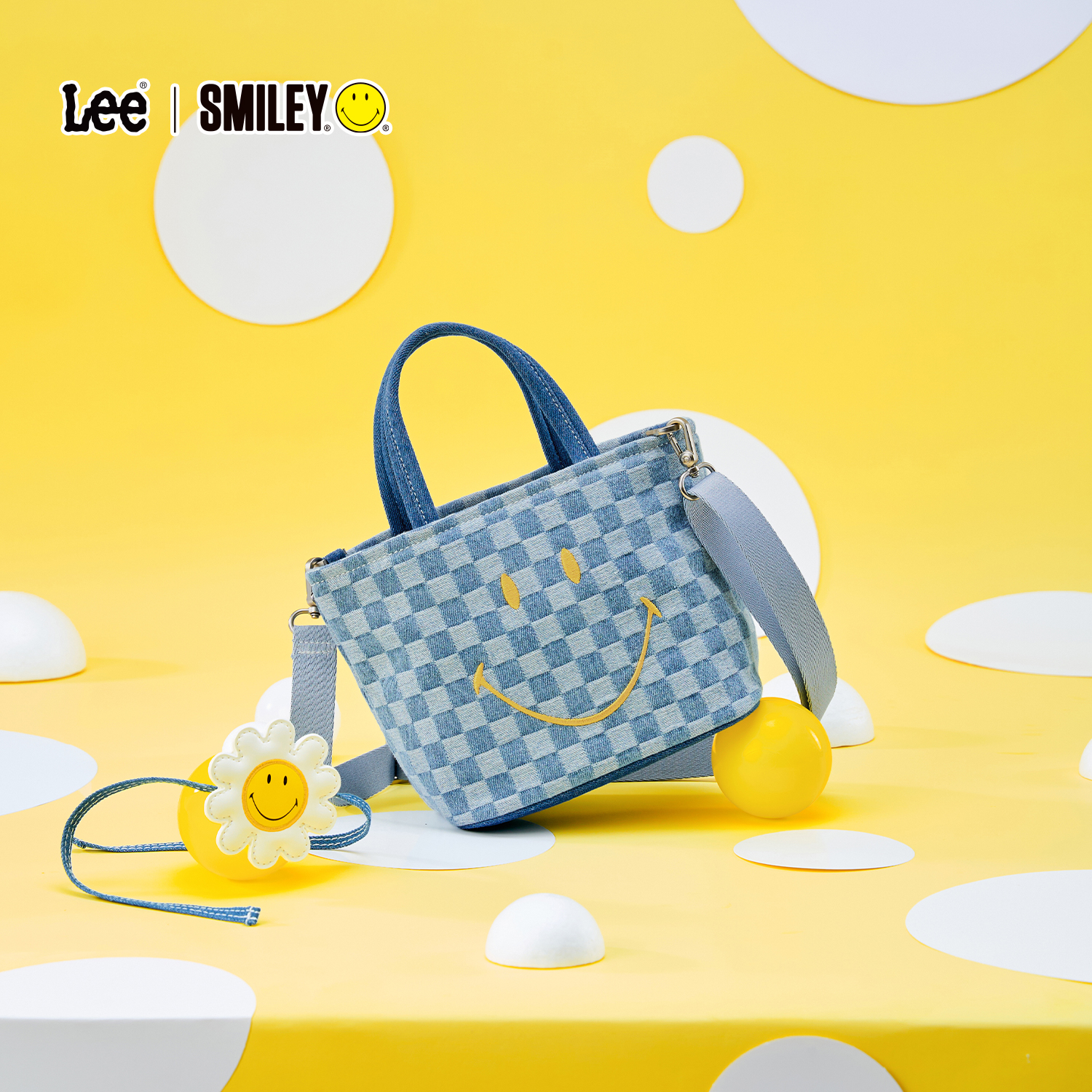 Lee×Smiley格纹手提托特包