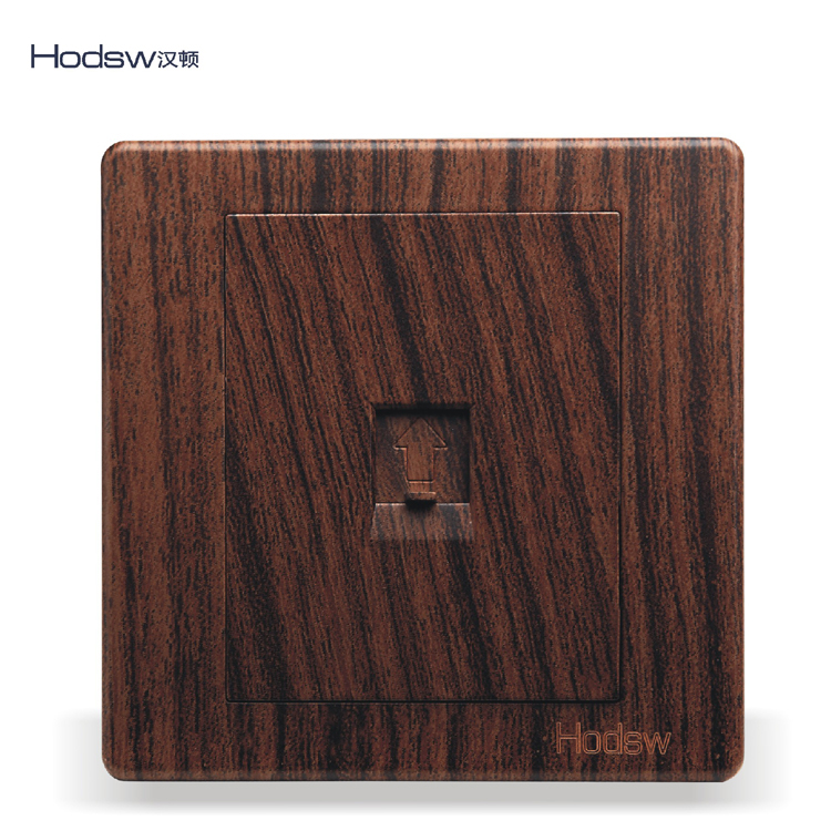 HODSWºº¶Ù¼ÒÓúúÌÒÄ¾ÎÆÉ«µ¥Áªµç»°²å×ùÃæ°åǽ±Úµç»°Ïß¿Ú86ÐͰµ×°
