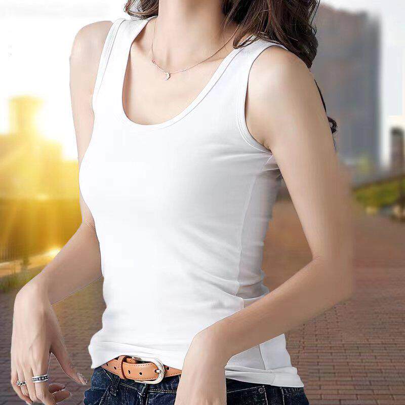 纯棉背心女春秋内搭晨跑运动打底衫修身显瘦瑜伽防走光性感上衣女