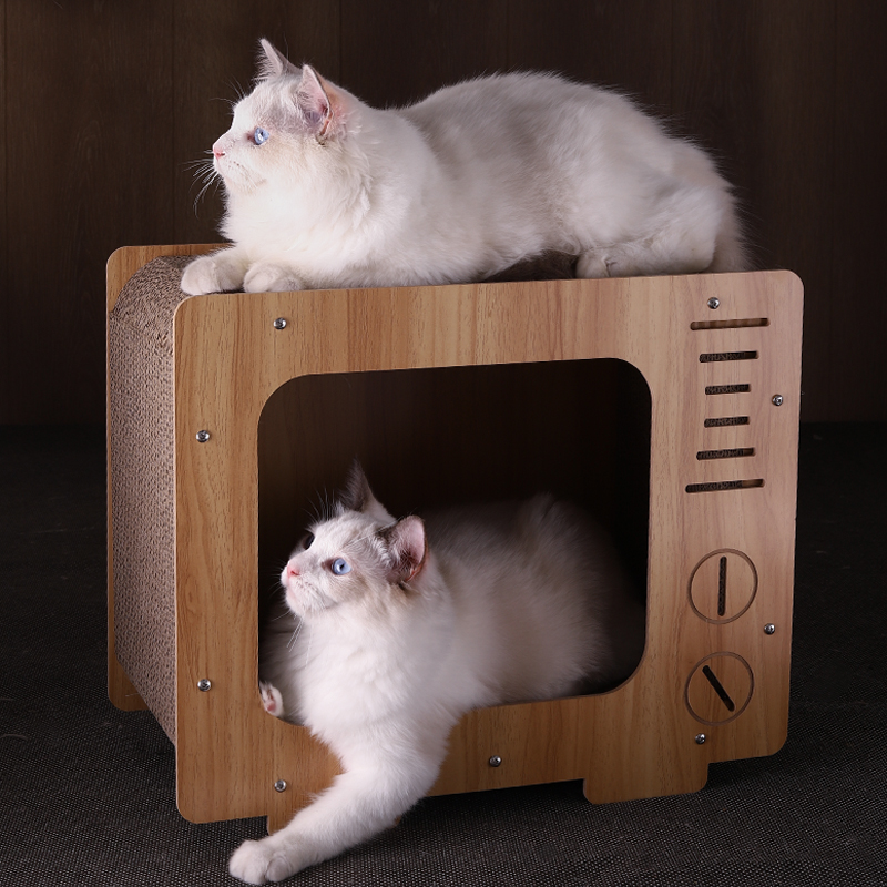 大号电视机猫窝猫抓板一体耐抓耐磨不掉屑猫爪板窝W立式猫咪玩具