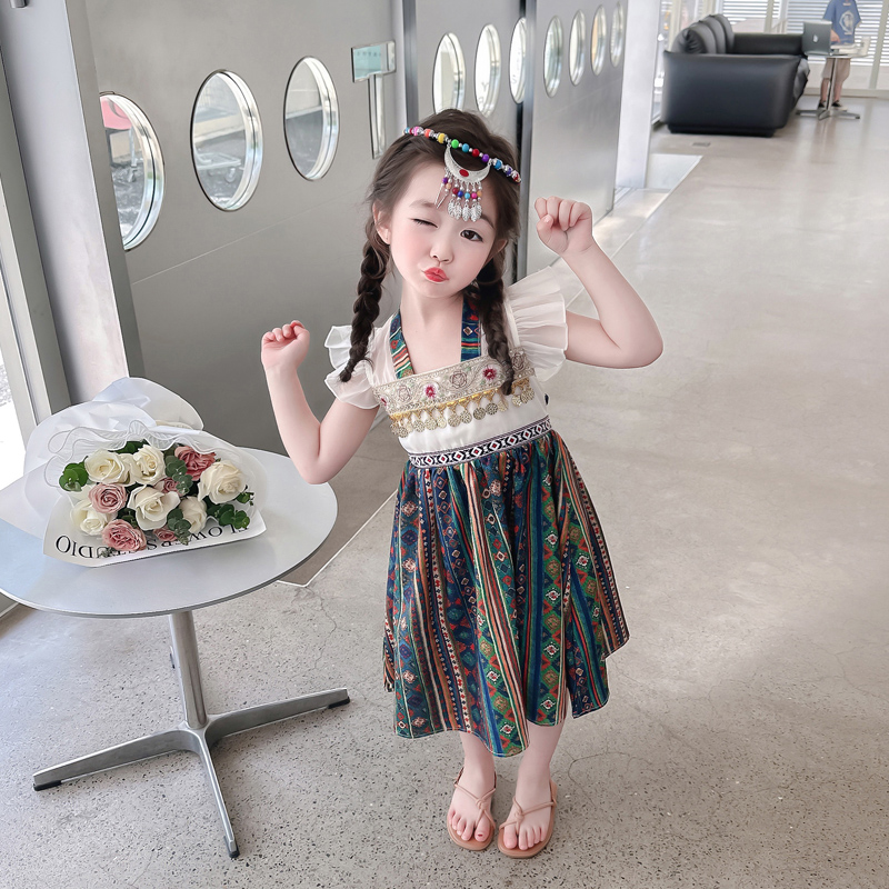女童夏装连衣裙20m23新款汉服儿童夏款公主裙女宝宝夏季裙子民族