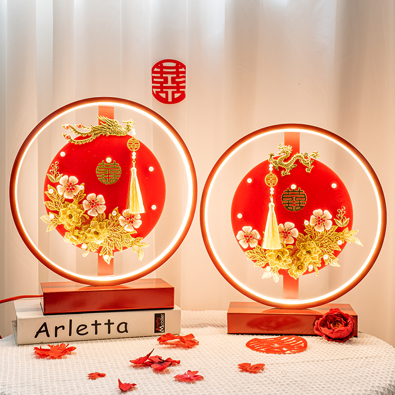 结婚台灯婚房床头灯卧室新娘陪A嫁灯婚庆红色创意长明灯新婚礼物