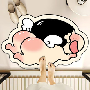 卡通蜡笔小新浴室地垫硅藻泥卫生间门口防滑吸水脚垫秒吸速干垫子